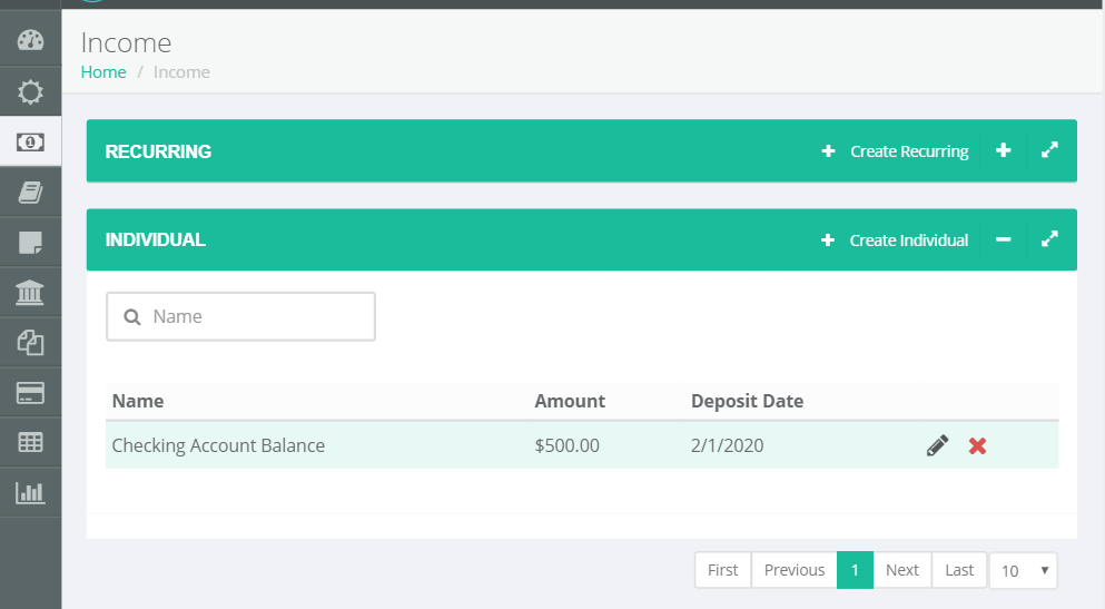 individual income divvy my dollars